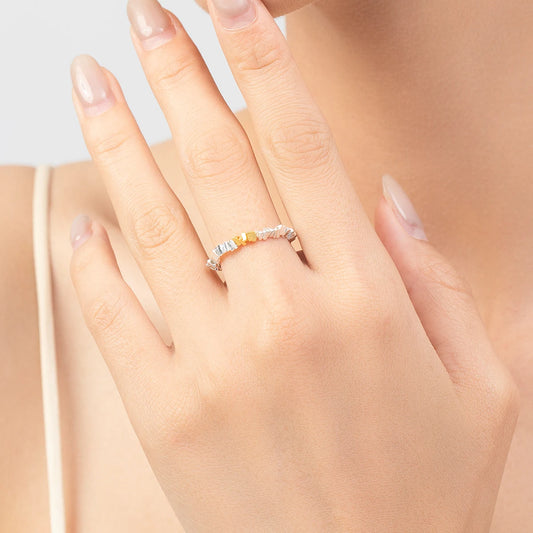 Gold Plated Sterling Silver Irregular Beads Ring