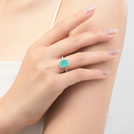 Sterling Silver Paraiba Tourmaline Ring - Size 7