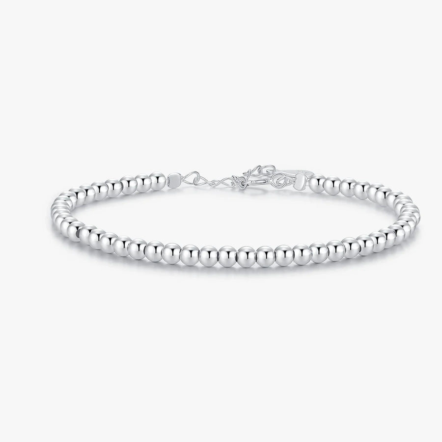 Sterling Silver 3mm Beads Adjustable Bracelet