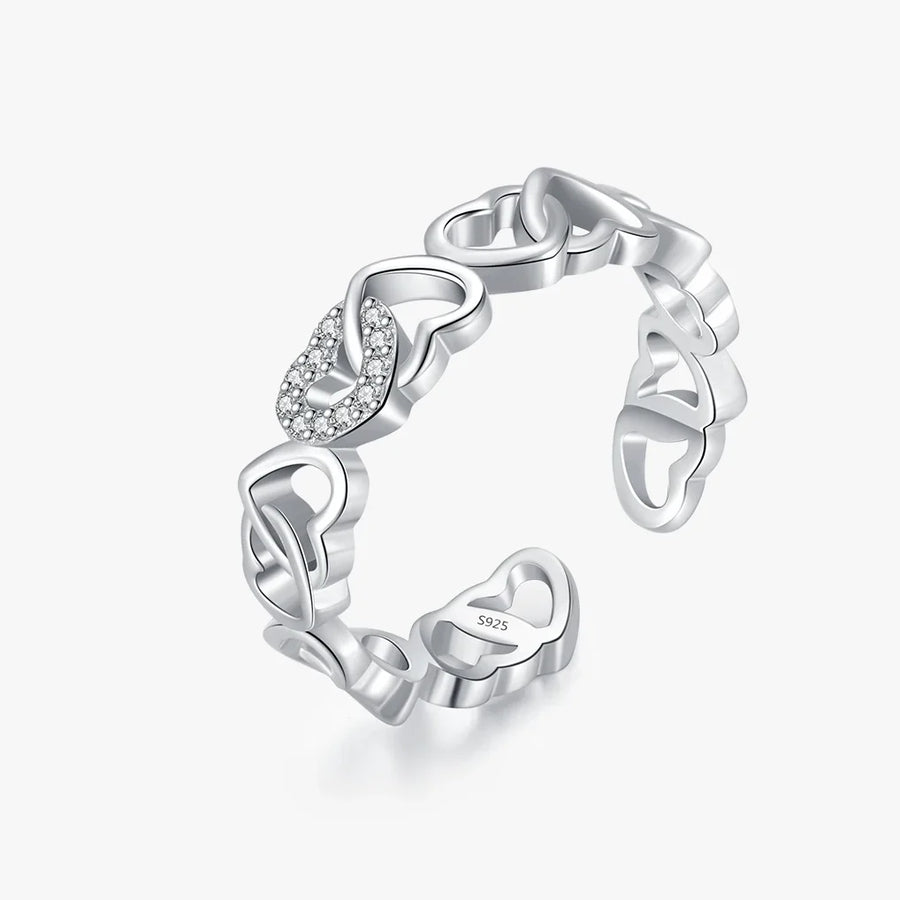 Sterling Silver Clear Romantic Adjustable Ring