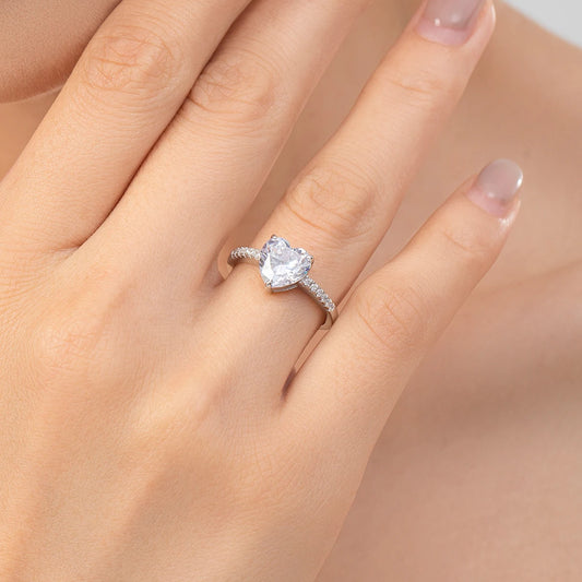 Sterling Silver Pink Heart Ring