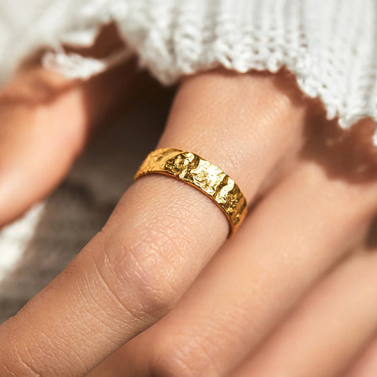 Sterling Silver Scrub Texture Open Ring
