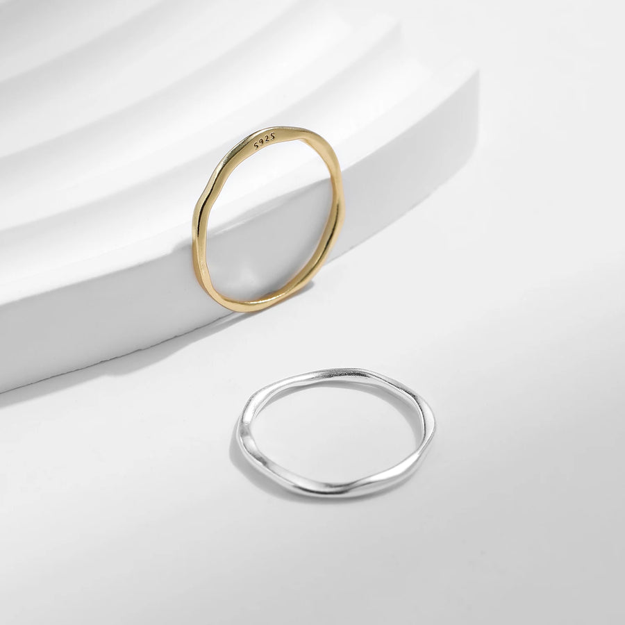 Sterling Silver Geometric Line Twisted Ring