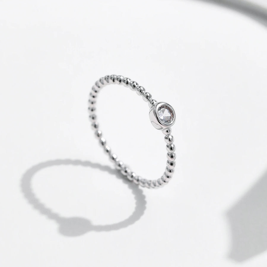 Bezel Setting Moissanite Ring in Sterling Silver