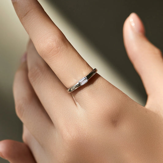 Sterling Silver Classic Rectangle Stackable Rings