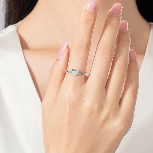 Sterling Silver Simple Heart Ring