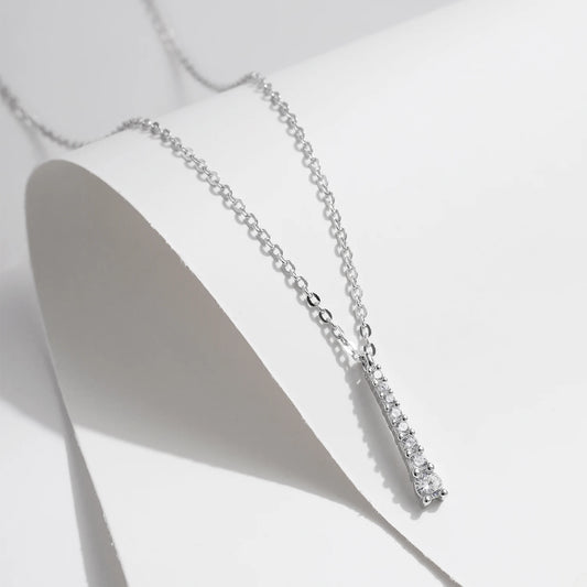 Minimalist Lab Diamond Pendant Necklace in Sterling Silver