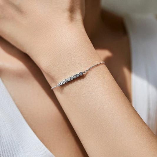 D Color Moissanite Chain Link Bracelet