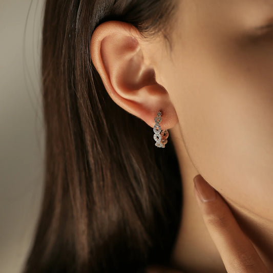 Sterling Silver Infinite Love Hoop Earrings