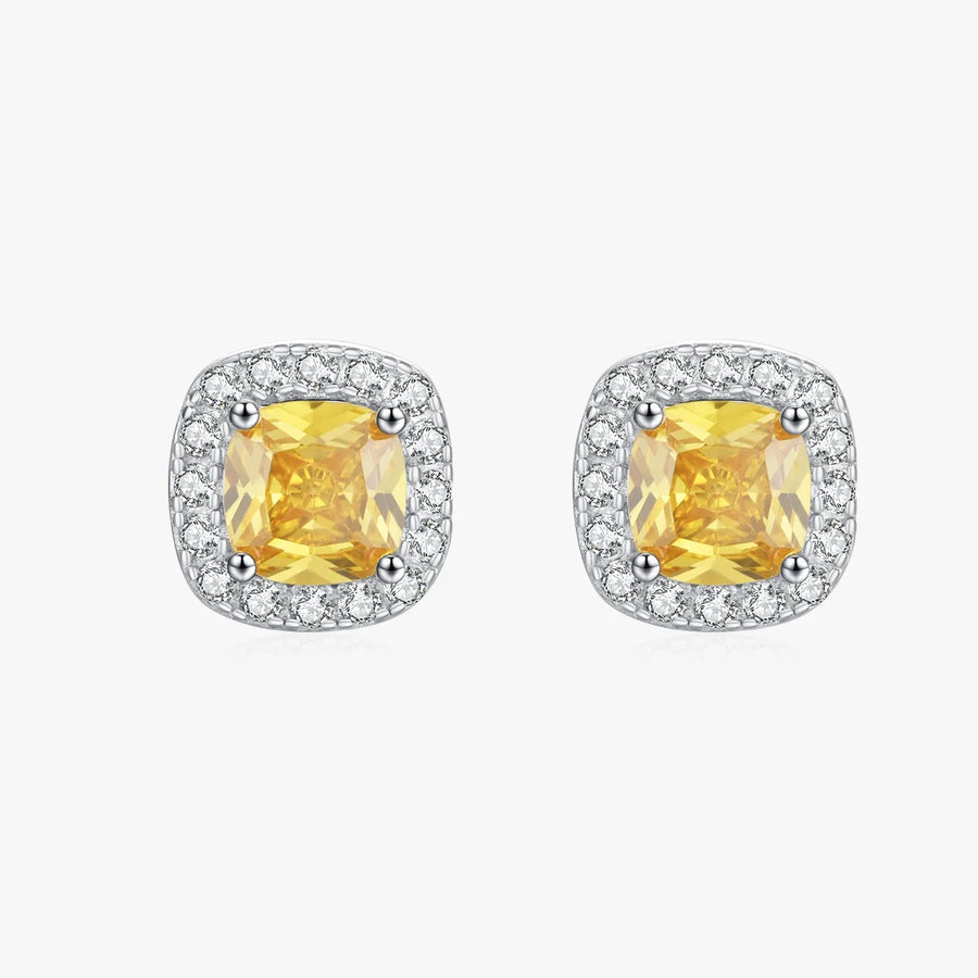 Yellow Sterling Silver Stud Earrings