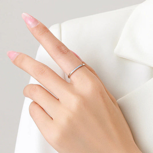 Sterling Silver Pave Opal Ring