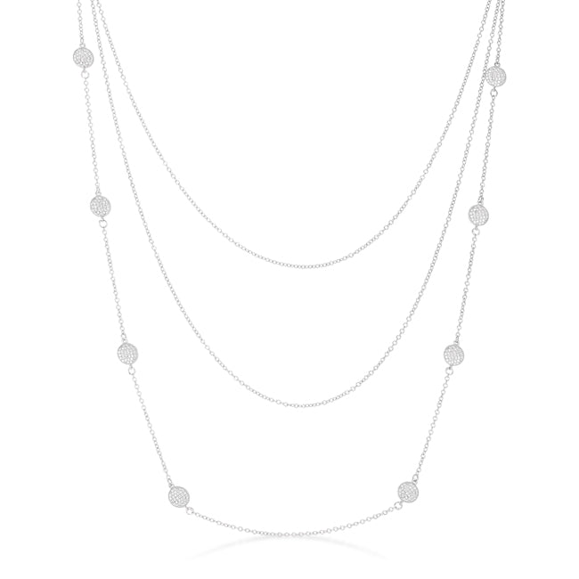Carol Pave Disc Layered Necklace