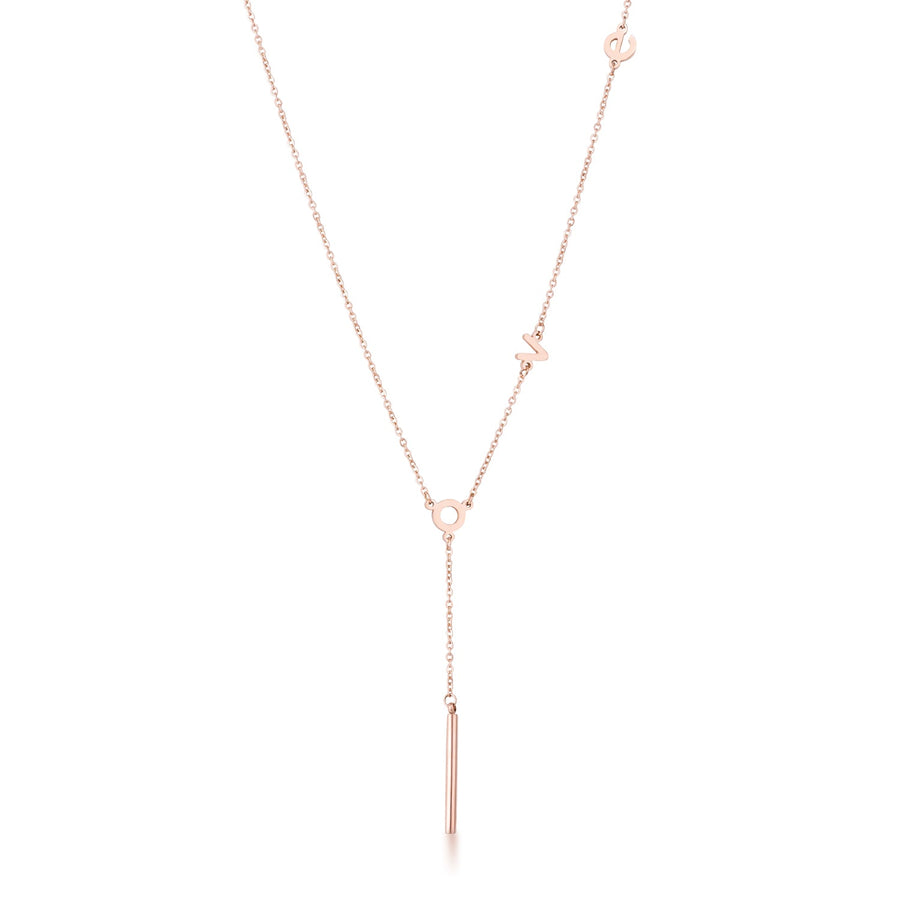 Rose Goldtone Stainless Steel LOVE Necklace