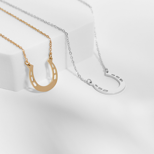 18" Engravable Stainless Steel Horseshoe Necklace