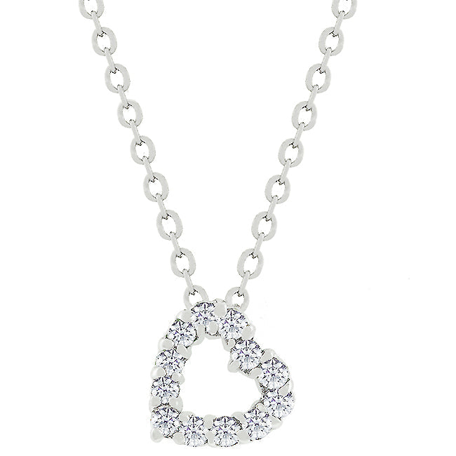 Heart Silhouette Cubic Zirconia Pendant