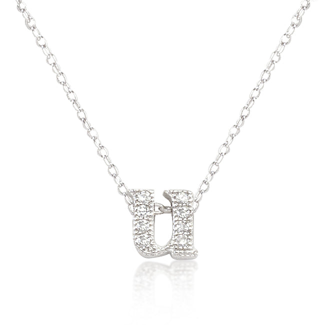 Initial U Micro-Pave Pendant