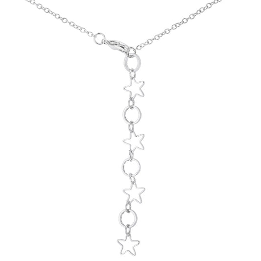 Rhodium Heart and Arrow Pendant with CZ