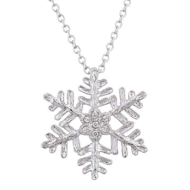 Large Snowflake Cubic Zirconia Pendant