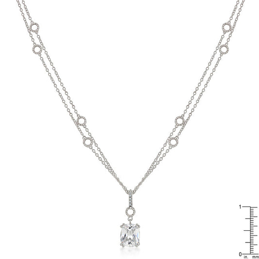 Solitaire Pendant with Double Chain