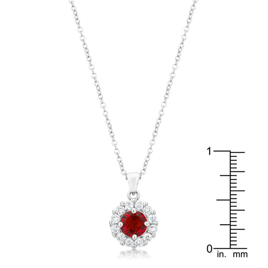 Bella Bridal Pendant, Ruby Red