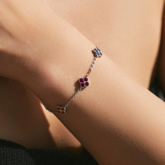 Sterling Silver Leaf Clover Bracelet