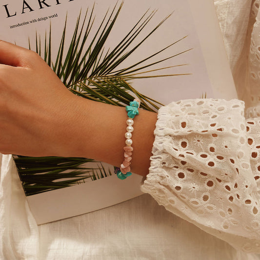 Colorful Shell Pearl and Gemstone Bracelet