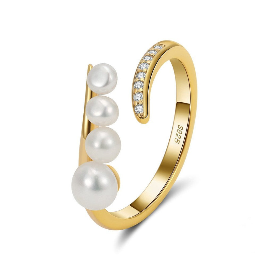 Sterling Silver Natural Pearl Open Ring