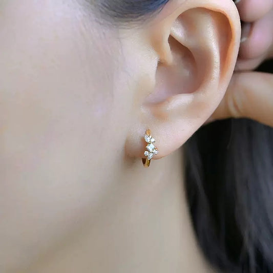 Sterling Silver Glimmer Flower Hoop Earrings