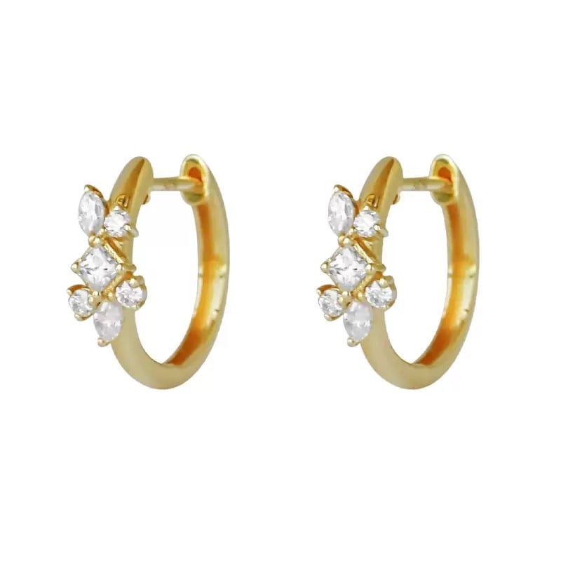 Sterling Silver Glimmer Flower Hoop Earrings
