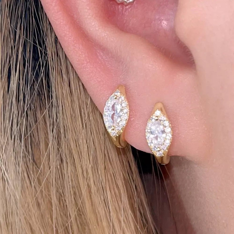Sterling Silver Glistening Eye Earrings