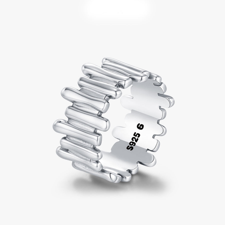 S925 Sterling Silver Stacked Link Ring