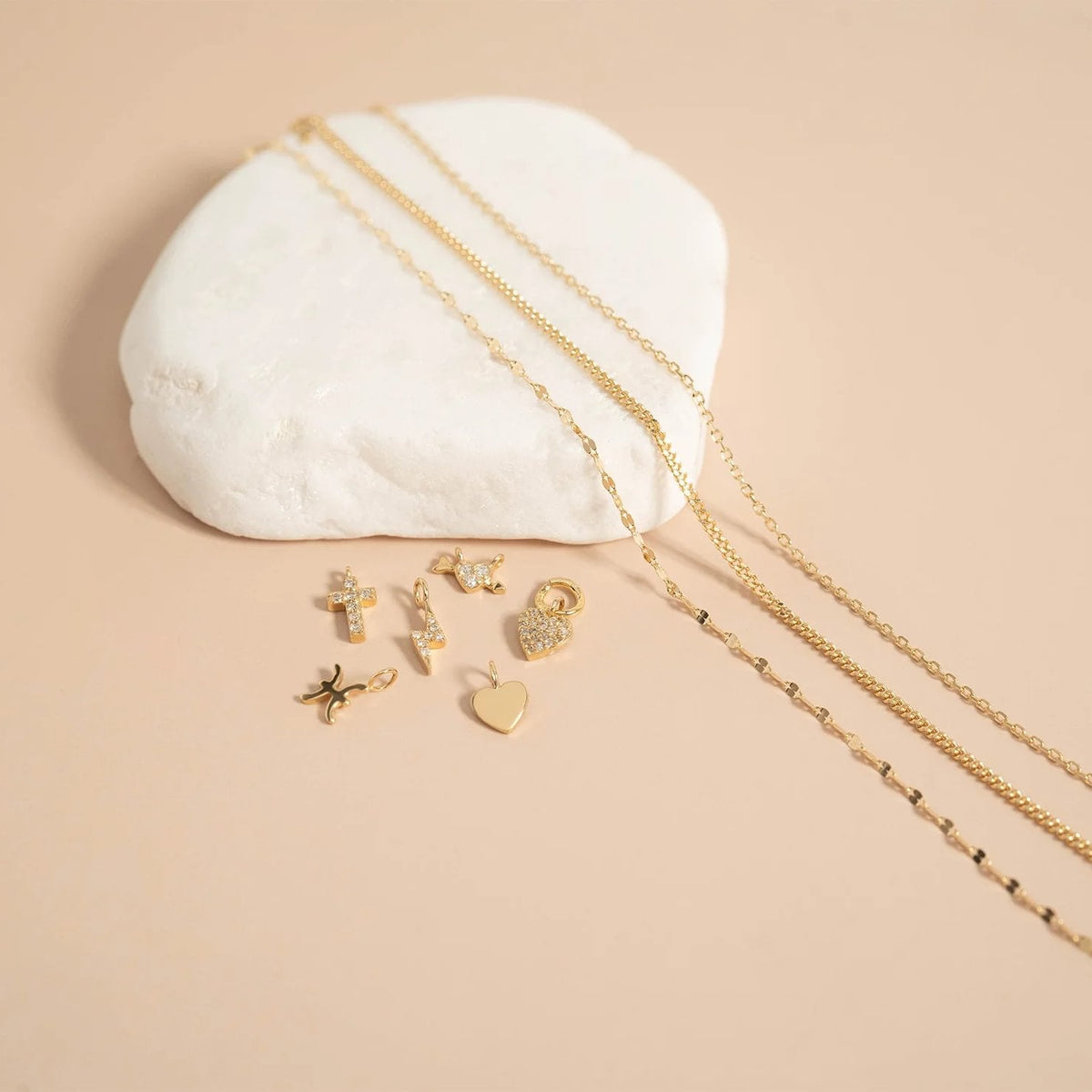 14K Solid Gold Tiny Heart Charm