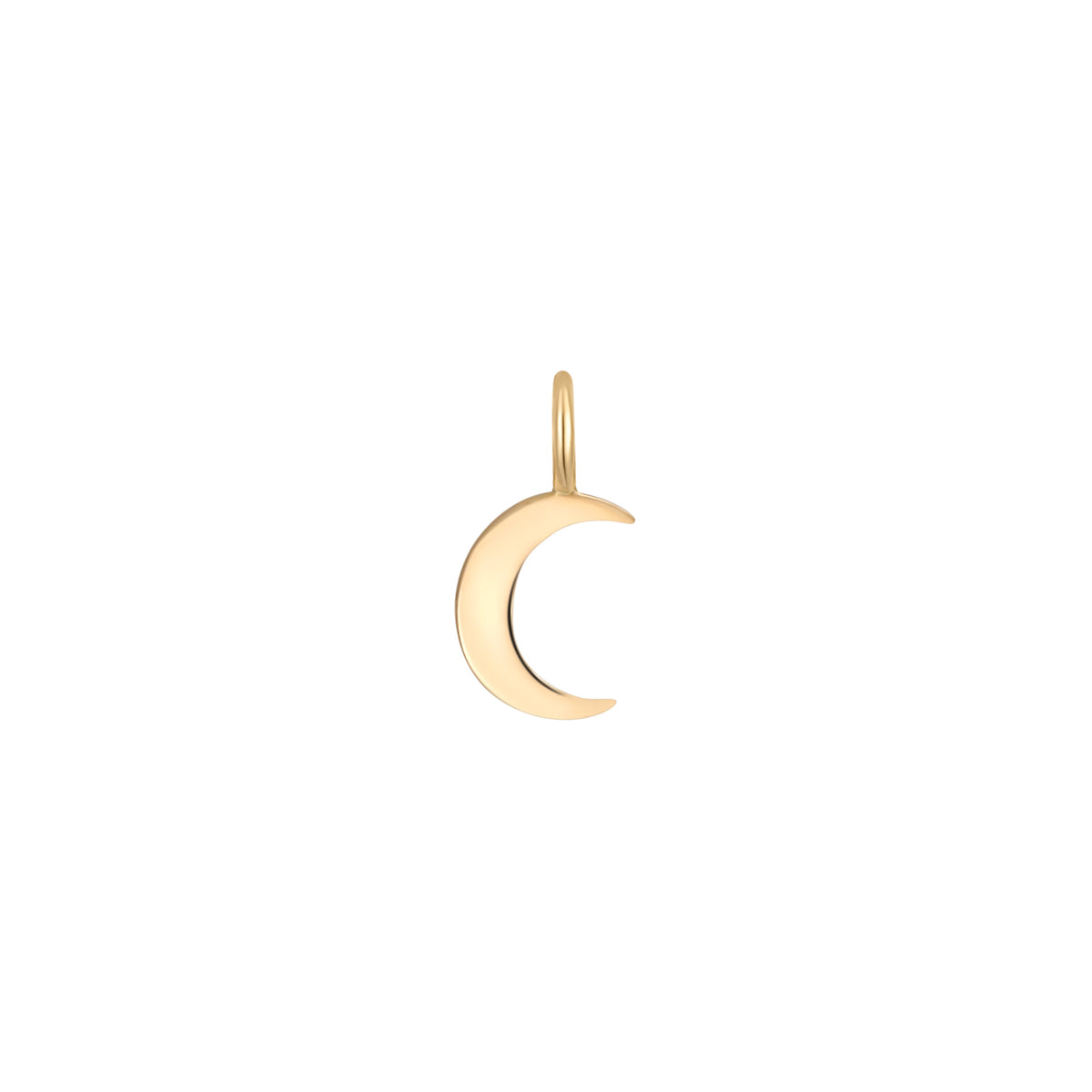 14K Solid Gold Half Moon Charm
