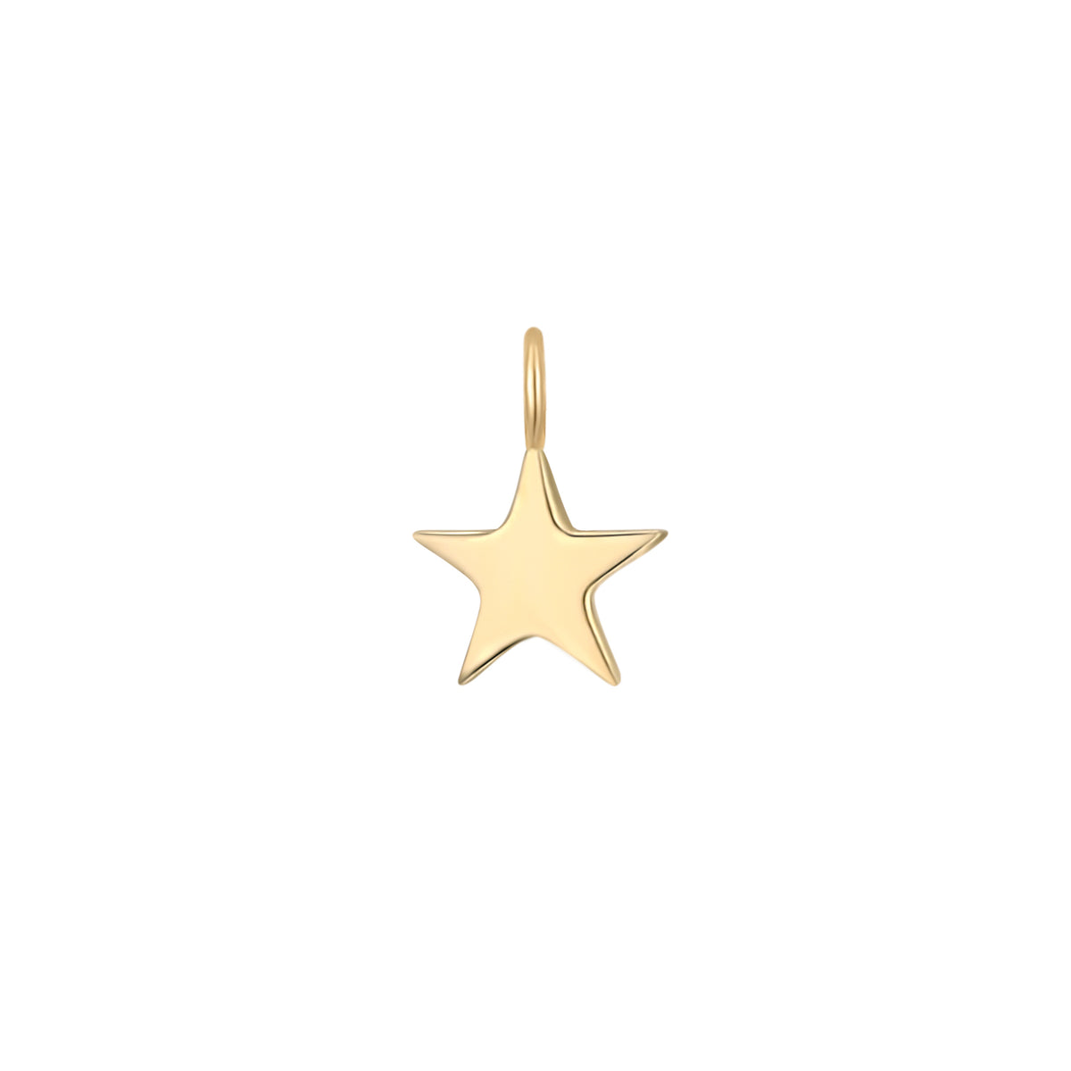 14K Solid Gold Star Charm