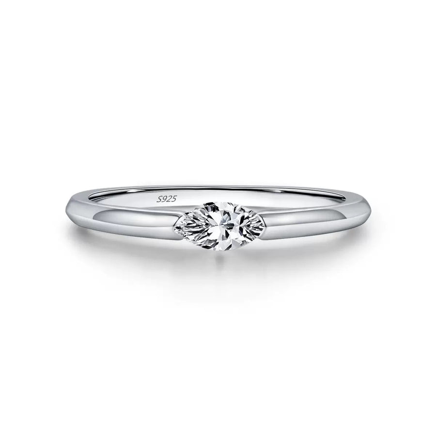 Sterling Silver Marquise Solitaire Ring