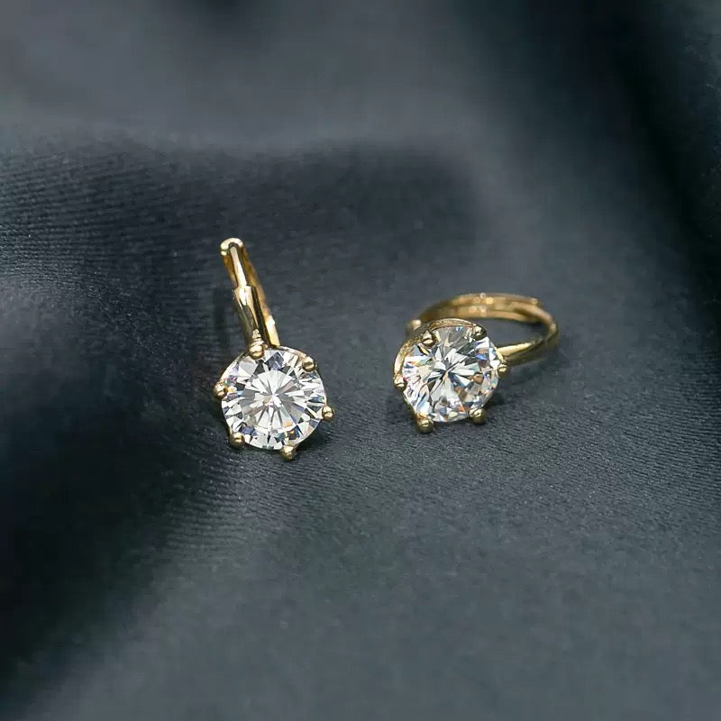 Sterling Silver Cubic Zirconia Solitaire Earrings