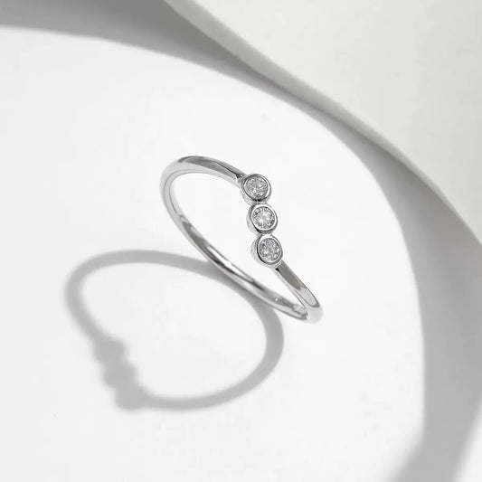 Asymmetric Moissanite Fashion Ring in D Color VVS1 | Vivianne Rae