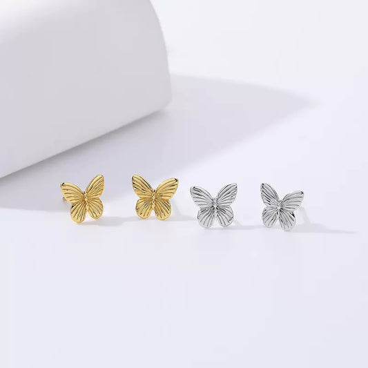 Sterling Silver Butterfly Stud Earrings