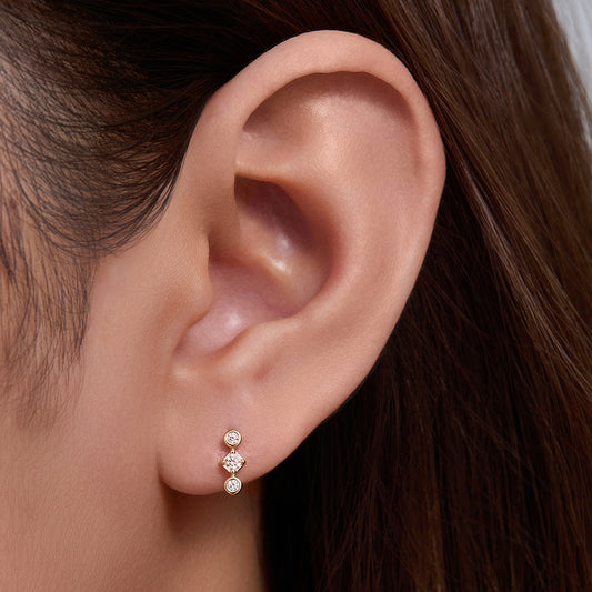 Sterling Silver Geometric Stud Earrings