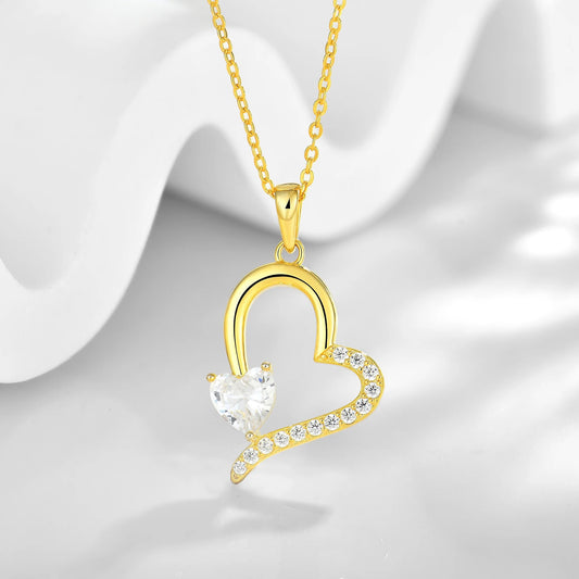 Gold Plated Sterling Silver Love Heart Necklace