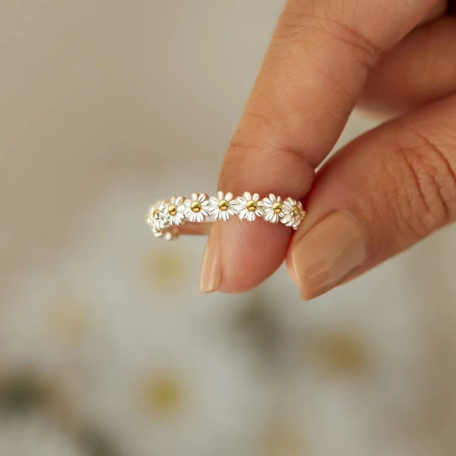 Sterling Silver Daisy Flower Ring