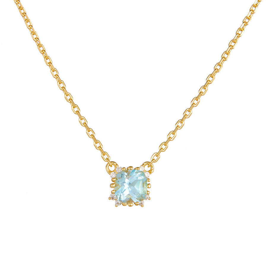 Sterling Silver Round Natural Topaz Necklace