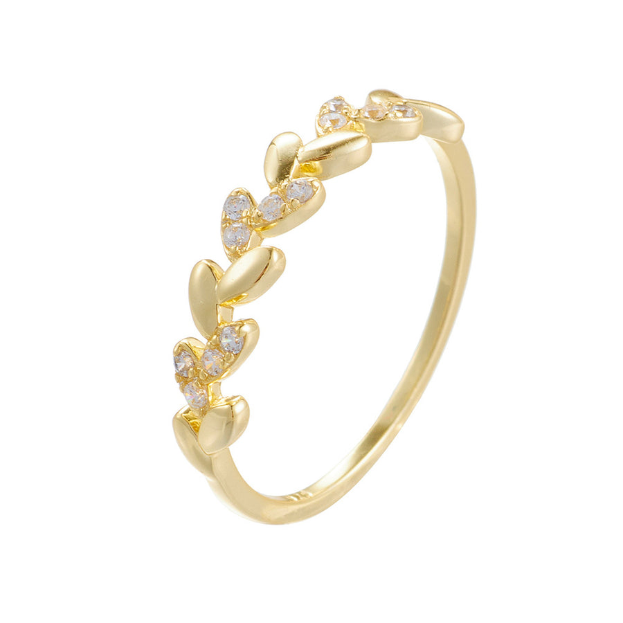Sterling Silver Cubic Zirconia Wheat Ring