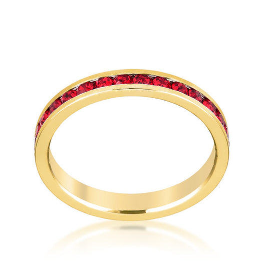 Ruby Red Stackable Gold Ring