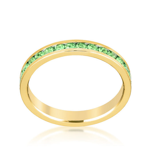 Peridot Crystal Gold Stackable Ring