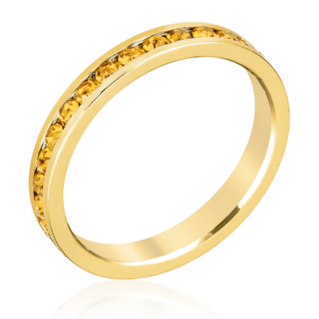 Goldtone Crystal Stackable Ring