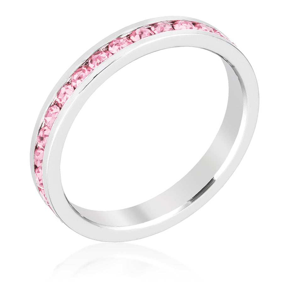 Pink Crystal Stackable Ring