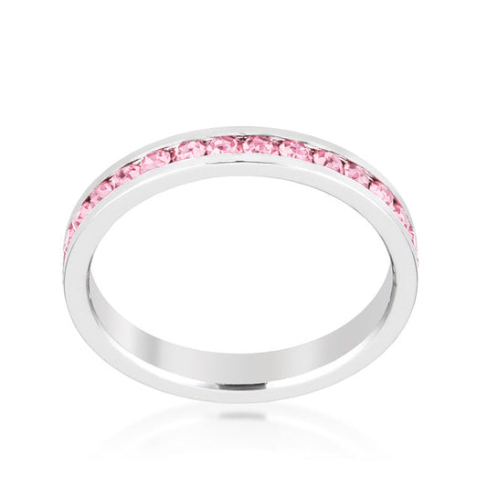 Stackable Pink Crystal Eternity Ring