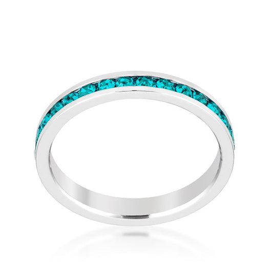 Turquoise Crystal Stackable Eternity Ring