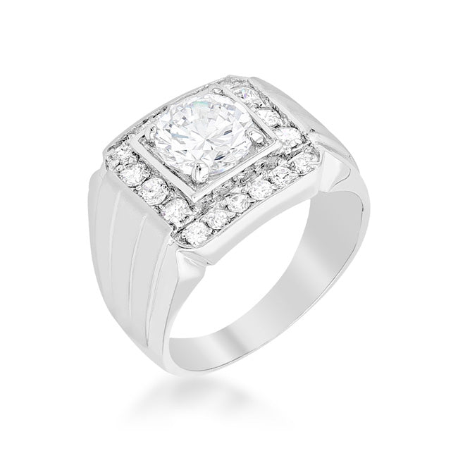 Men's Two-Tone Cubic Zirconia Ring